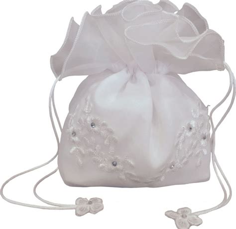 Girl S Communion Bag Organza And Lace First Communion Dolly Bag