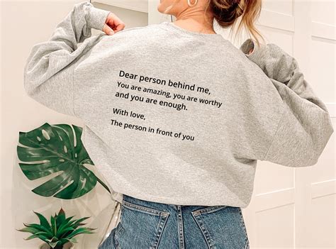 Dear Person Behind Me Sweatshirt Behind Me Hoodie Aesthetic | Etsy UK