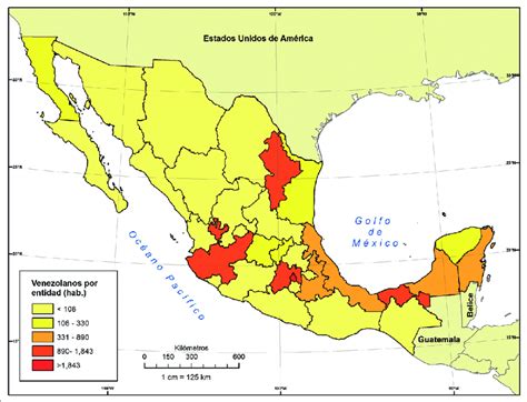 Población Venezolana Residente En México Por Entidad Federativa 2015