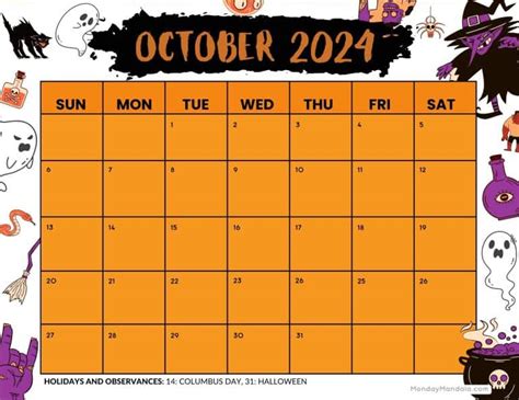 October 2024 Calendars 52 Free Pdf Printables