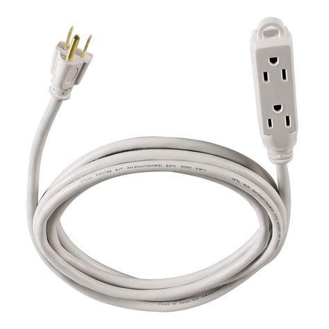 Hyper Tough 10ft 16awg 3 Prong White Indoor 3 Outlet Extension Cord