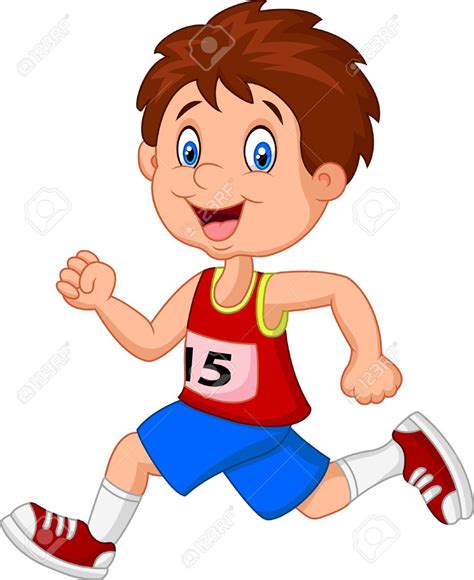 Muchacho De La Historieta Sigue La Carrera Running Cartoon Cartoon Boy