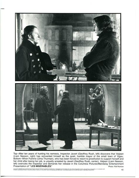 Les Miserables Liam Neeson Geoffrey Rush 8x10 Promo Drama Photograph