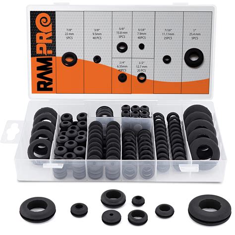 Buy 180pc 8 Sizes Rubber Grommet Kit Includes Rubber Grommets For