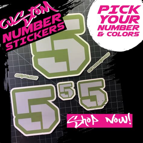 Custom Number Stickers Die Cut Rc Swag Stickers T Shirts