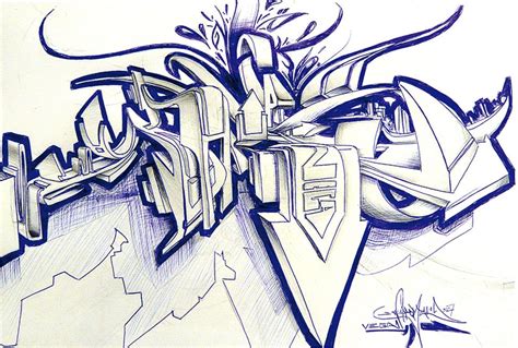 Graffiti letters sketches typography : 3D Sketch by ~vega0ne. Freehand Graffiti Sketched 3D-Style ...