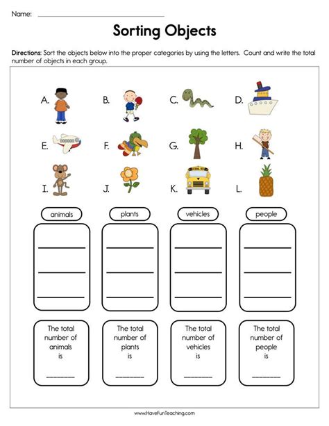 Classifying Objects Worksheet in 2020 | Kindergarten worksheets, Math worksheet, Kindergarten ...