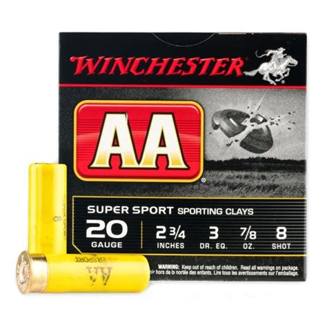 20 Gauge 2 34 Aa Sporting Clays 8 Shot Winchester 25 Rounds