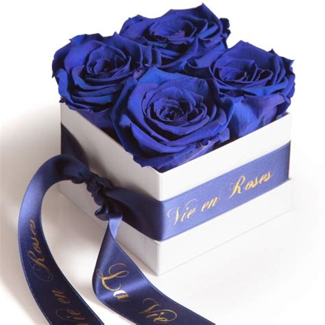 Weiße Rosenbox Konservierte Rosen Poesie En Roses Blau
