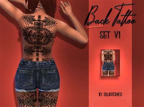 Back Tattoo Set V1 By Lounacutex Tattoo Set Back Tattoo Sims 4