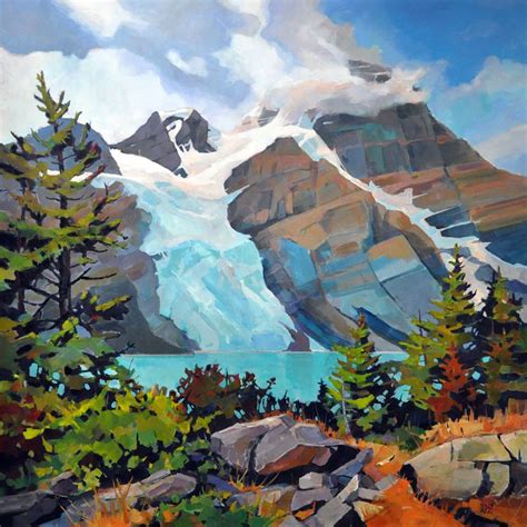 Berg Lake 48x48 Landscape Art Landscape Paintings Canadian Art