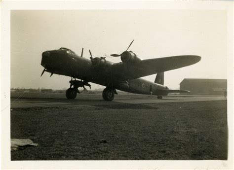 British Short Stirling Bomber Parked On Runway Thurleigh Airfield