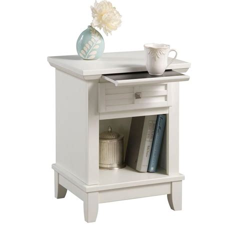 Use a pair of these lovely nightstands to flank your master bedroom for a chic new bedroom look. Home Styles Arts and Crafts 1-Drawer White Nightstand-5182-42 - The Home Depot