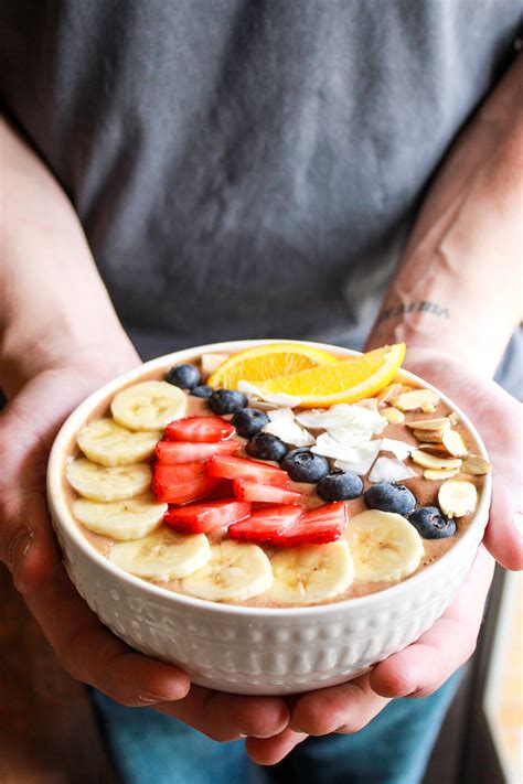Strawberry Banana Smoothie Bowls Love These Bowls I Load Up Almonds Berries And Bananas On