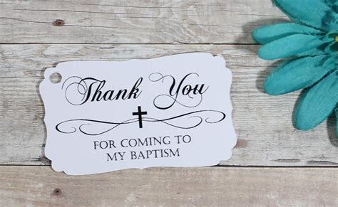 White Baptism Tags Thank You For Coming To My Baptism