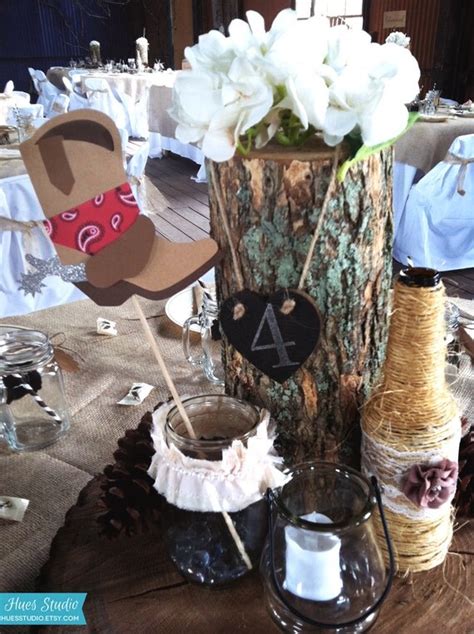 Items Similar To Cowboy Boots Centerpiece Pick Party Decoration By