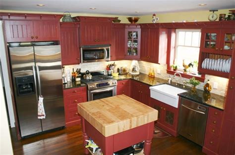 Red Country Kitchen Best Design For Big Small Kitchen Homesfeed