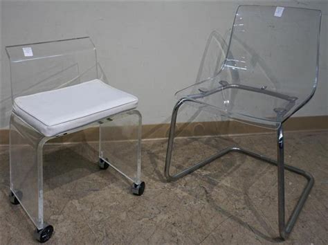 Unterschied zwischen acryl und kristall. Lot - Acrylic Side Chair and Vanity Stool