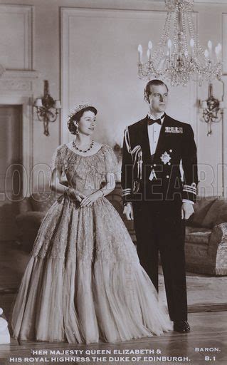 Her Majesty Queen Elizabeth And His Royal Highness The Duke Of Stock