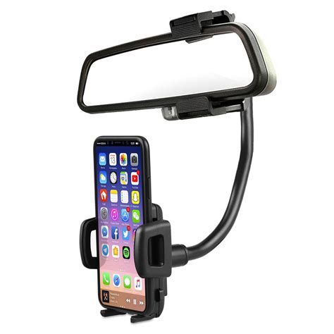 Universal 360° Car Rear View Mirror Mount Stand Holder Cradle For Cell