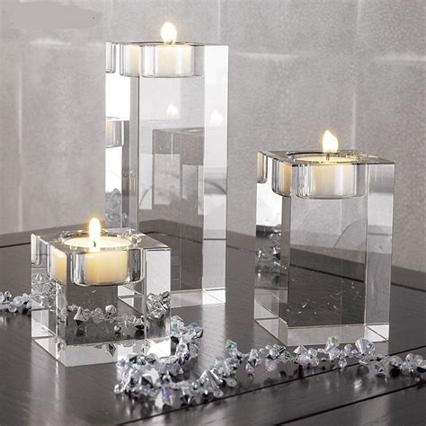 Elegant Modern Clear Centerpiece Candle Holder Great For A Romantic
