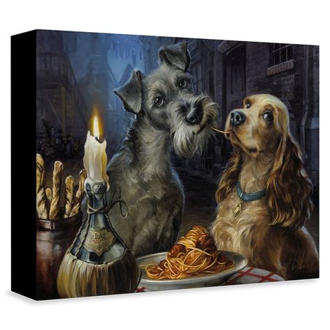 Lady finds herself out on the street after her owners have a baby and is saved from a pack by tramp. Lady and the Tramp ''Bella Notte'' Giclee on Canvas by ...