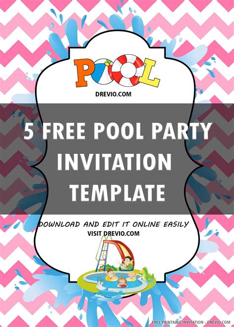 Pool Party Invitations Templates Free
