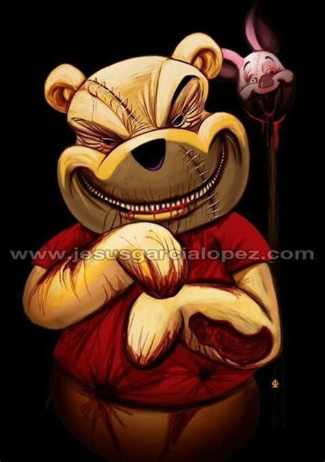Evil Pooh Bear Horror Cartoon Disney Horror Cartoon Art