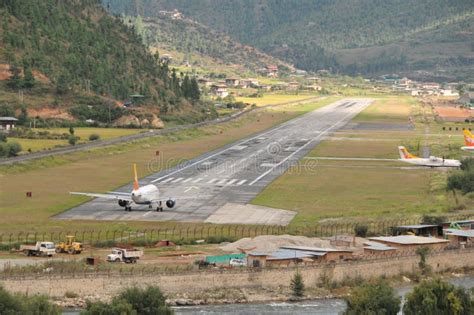 The Runway Of Paro International Airport Bhutan Stock Photo Image Of