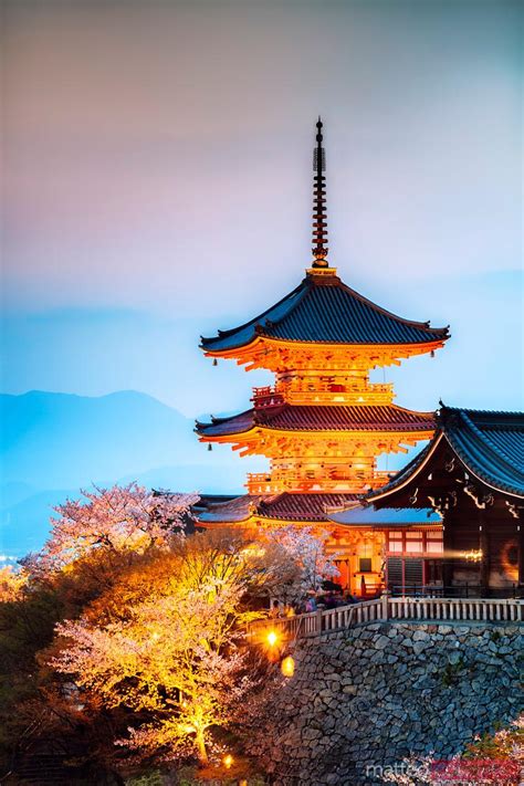 Temple De Kiyomizudera La Nuit Kyoto Japon Image Libre De Droits