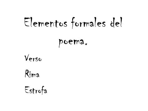 Elementos Formales Del Poema