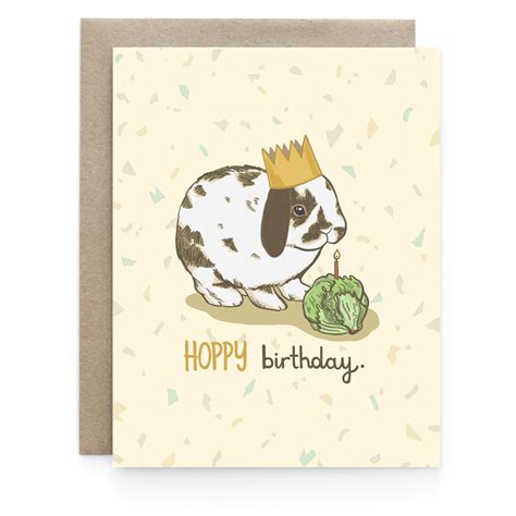 Hoppy Birthday Bunny Greeting Card Art And Soul Creative Co