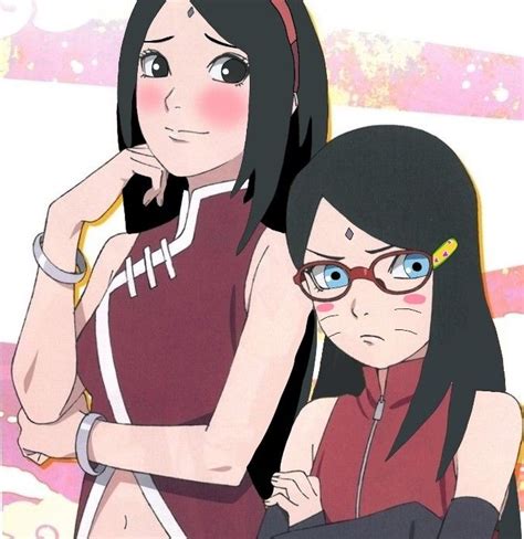 Uchiha Sarada And Uzumaki Shirutoborusara• In 2021 Anime Naruto