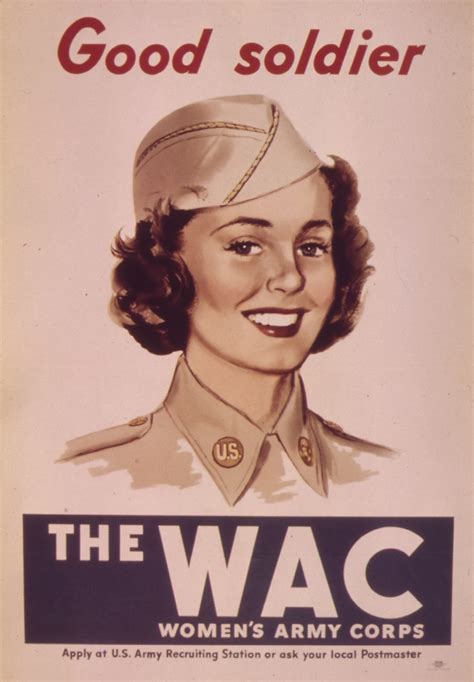 Good Soldier Wwii Wac Recruiting Poster Women Of World War Ii