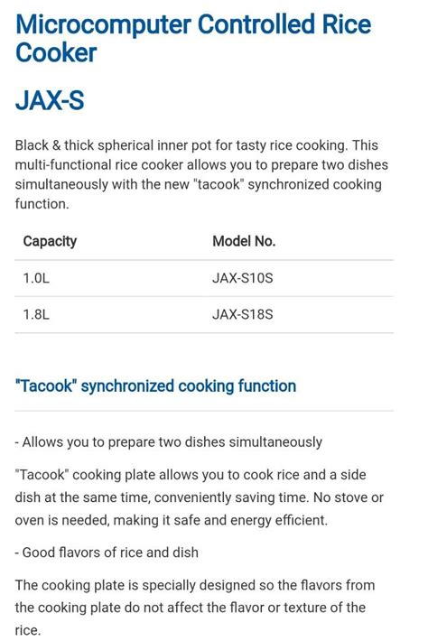 Jax S S Tiger Rice Cooker L Tv Home Appliances Kitchen