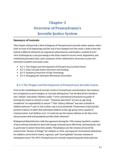 Chapter 3 Overview Of Pennsylvanias Juvenile Justice System