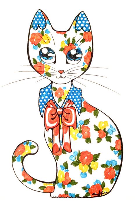 Kitsch Kitty Drawing By Shayne Merideth Fine Art America