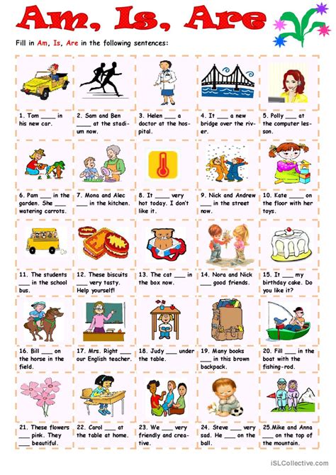 Am Is Are English Esl Worksheets Pdf And Doc