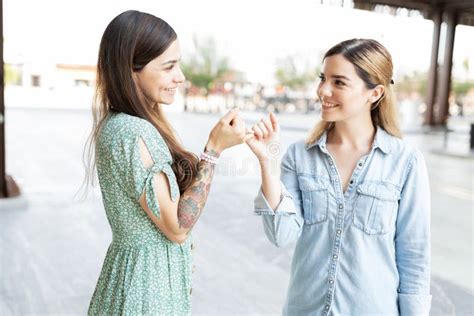 Best Friends Making A Pinky Promise Stock Image Image Of Couple Happy 201119871