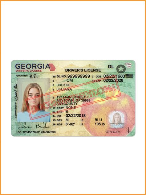 New Georgia Drivers License Psd Documents Edit