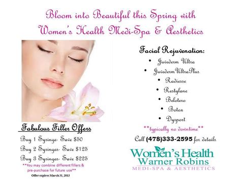 Spring Into These March Beauty Specials At Womens Health Warner Robins Medi Spa And Aesthetics