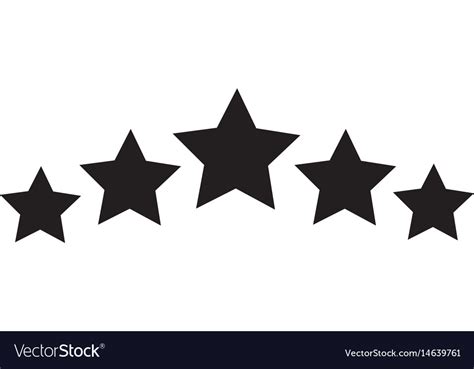 Five Star Icon On White Background 5 Star Sign Vector Image