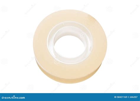 Clear Adhesive Tape Texture Isolate On White Background Stock Photo
