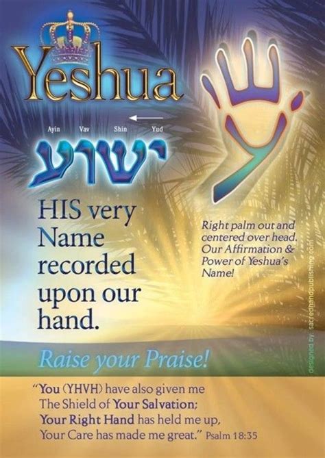 Yeshua Written On Our Right Hand Bible Knowledge Bible Facts Learn