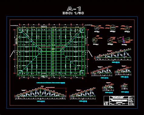 Detalles Estructurales En Techo Metalico En AutoCAD Librería CAD
