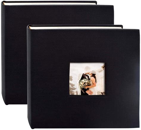 Black Synthetic Leather Photo Album Holds 200 4x6 Photos 2 Per Pageset Of 2 Ebay
