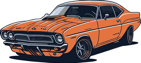 Classic Muscle Cars Cartoon With 24207640 Png
