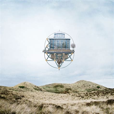 Surreal Architectural Collages That Float Above Serene Landscapes By