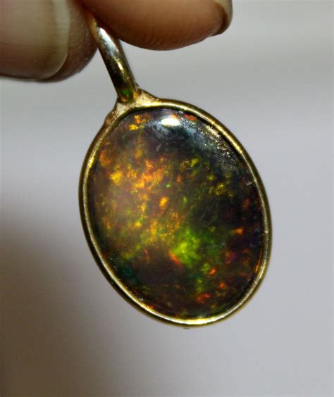 Natural Ethiopian Black Smoked Opal Very Nice Multi Fire Etsy