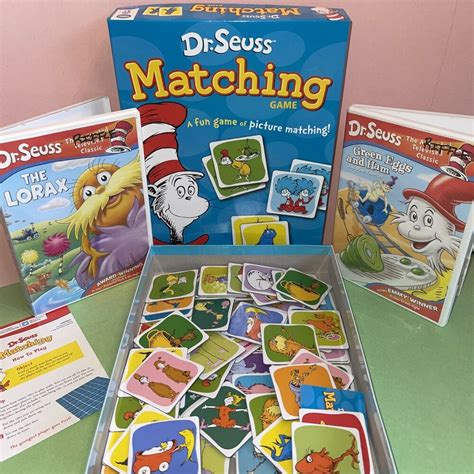 Dr Seuss Matching Game Cat In The Hat For Preschool 2 Dvds Green